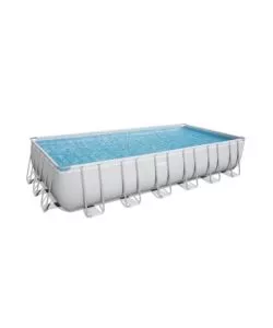 Piscina fuori terra rettangolare bestway "power steel frame" 732x366x132 cm con pompa, telo e scaletta - cod. 56475